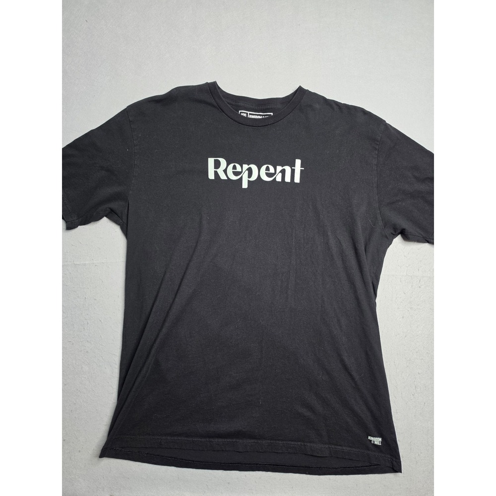 Kingdom & Will T-Shirt Men 2XL Black Spellout Repent Graphic 100% Cotton Outdoor